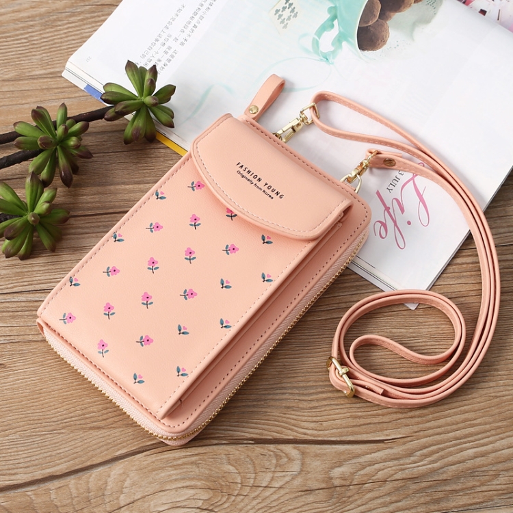 Printed Phone Bag Floral Woman Multifunctional Crossbody Bag Multi Card Shoulder Bag