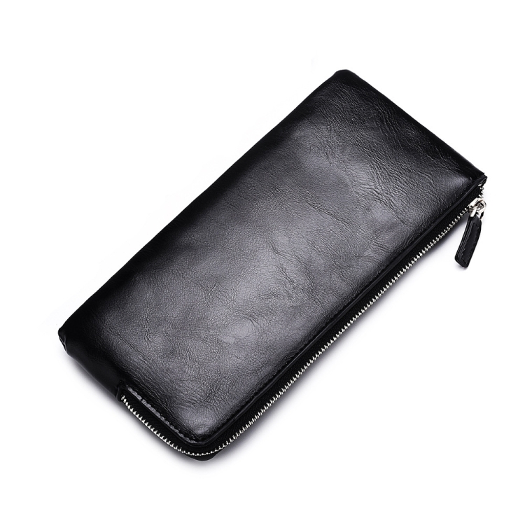 Men Long Wallet Soft Leather Zipper Mini Phone Bag Clutch Bag, JC225-2 Black, JC225-2 Coffee, JC225-2 Brown