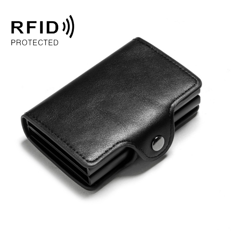 Automatic Pop-up Card Holder Metal Card Box RFID Credit Card Bank Card Box Wallet, GS-AL003  Black, GS-AL003 Coffee, GS-AL003 Brown, GS-AL003 Red, GS-AL003 Blue