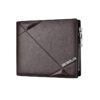 DEABOLAR Men Short PU Leather Tri-fold Horizontal Wallet Large-capacity Multi-card Wallet