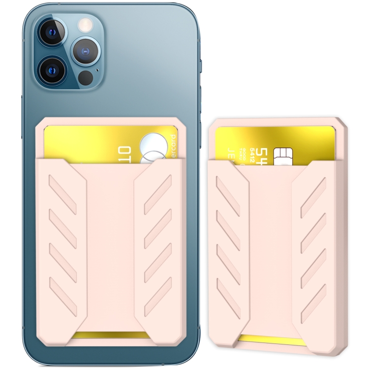 AhaStyle PT133-A-S Mobile Phone Adhesive Silicone Card Case, Pink, Black, Gray, Blue