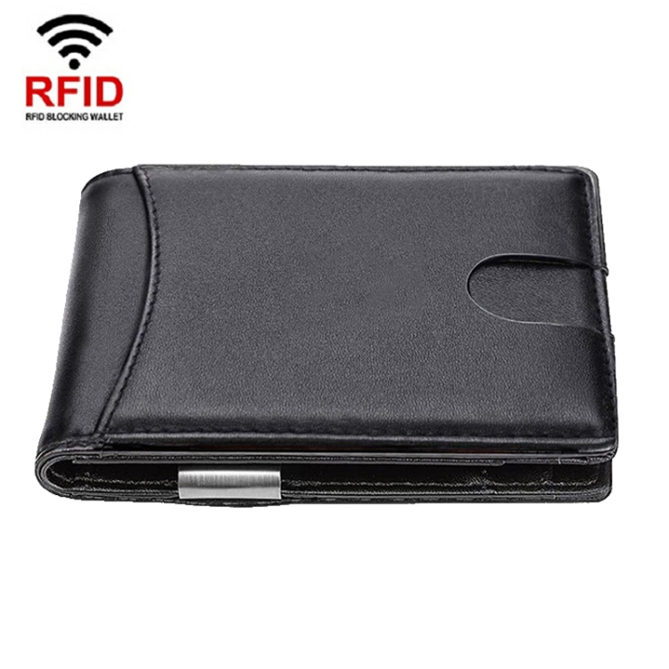 RFID Anti-Theft Brush Men Vintage Leather Wallet Card Case, (Flat Pattern+Black Inside), (Carbon Fiber+Black Inside), (Carbon Fiber+Orange Inside), (Flat Pattern+Orange Inner)