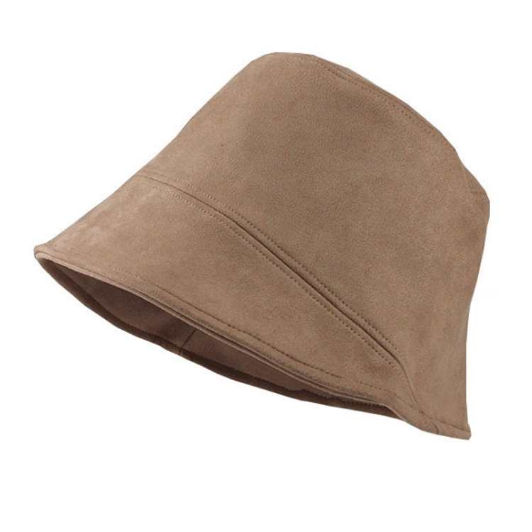 Women Suede Fisherman Hat Show Face Small Basin Cap Bucket Hat