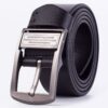 Men Leather Pin Buckle Belt Retro Lacquered CowhideWaist Band, 105cm, 110cm, 115cm, 120cm, 125cm, 130cm