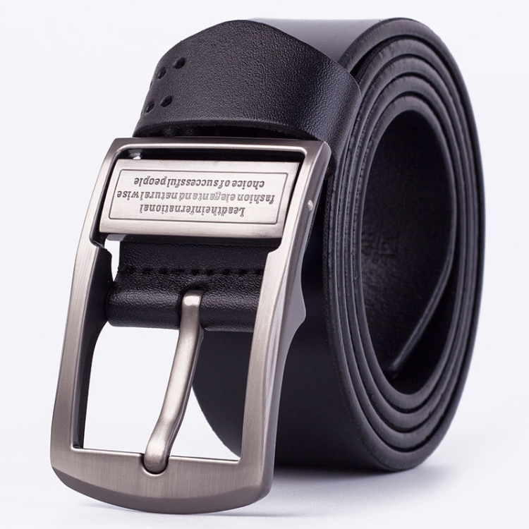 Men Leather Pin Buckle Belt Retro Lacquered CowhideWaist Band, 105cm, 110cm, 115cm, 120cm, 125cm, 130cm