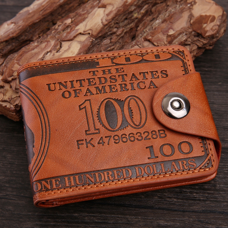 Retro Dollar Pattern Magnetic Buckle Multi-card Slot Wallet
