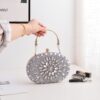 Oval Sunflower Diamond Evening Party Clutch Bag