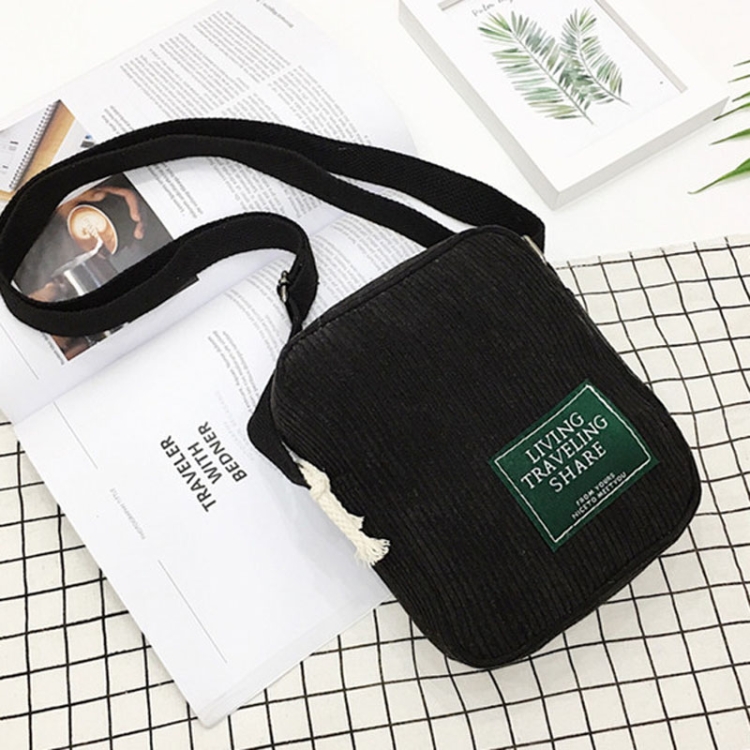 Casual Crossbody Versatile Shoulder Bag Simple Striped Velvet Small Square Bag