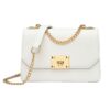 Women Double Compartment Flap Lock Small Square Bag Chain Crossbody Bag