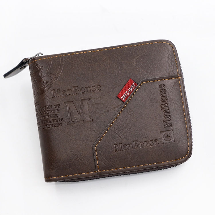 MenBense Men Short Zipper Wallet Coin Purse Large Capacity Multi-Card Money Clip