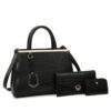 3-in-1 Women Stone Pattern Patchwork Handbag Shoulder Bag Crossbody Bag, 3-in-1