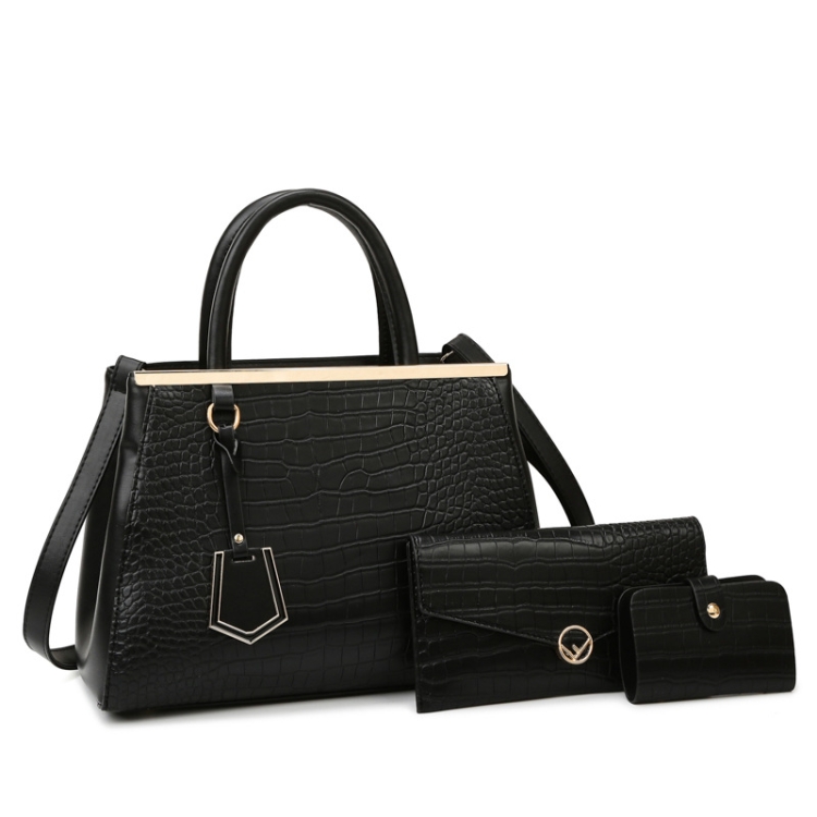 3-in-1 Women Stone Pattern Patchwork Handbag Shoulder Bag Crossbody Bag, 3-in-1