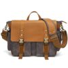 Outdoor Shoulder Crossbody Bag Leather Waxed Canvas Casual Bag, S11 Gray, S11  Army Green, S11  Khaki