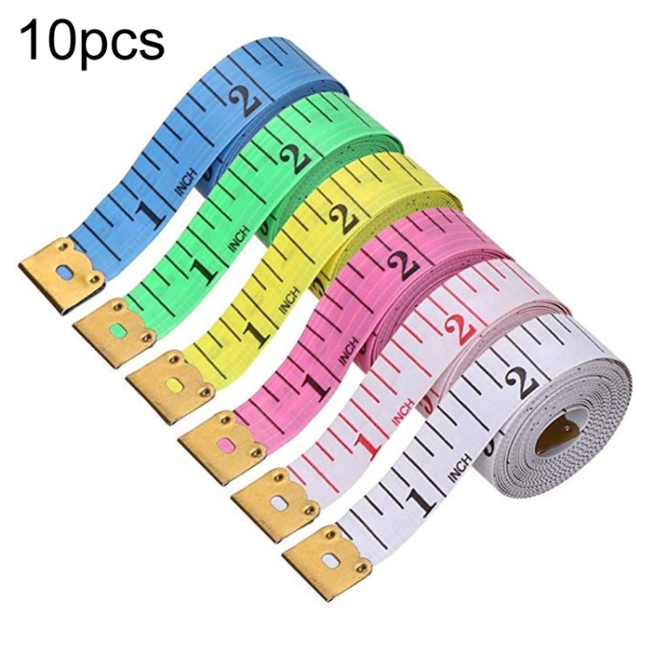 10pcs 1.5m Soft Ruler Cute Tailor Leather Ruler Centimeter Inch 2 In 1