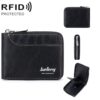 Baellerry D5101 RFID Anti-theft Spliced Short Wallet Retro Multi-card Zipper Coin Purse