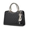 Large capacity PU Leather Diamond Pattern Ladies Handbag with Hanging Ornaments