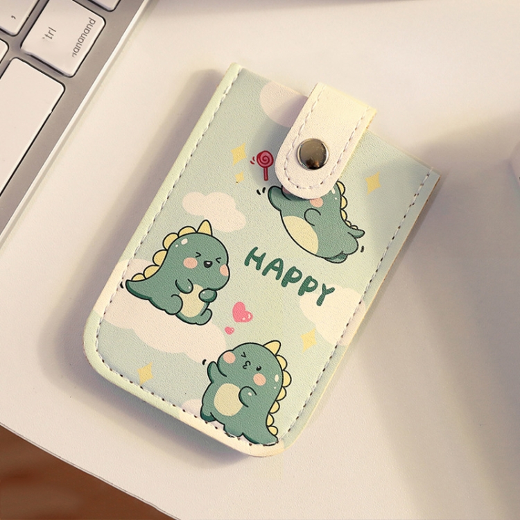 Pull-out Multi-card Slot ID Card Holder  Large Capacity Cartoon Card Bag, Green, Yellow, Pink, Colored, Puppy, Bear, Panda
