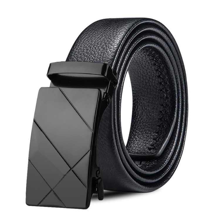 Dandali Mens Triangle Diamond Automatic Buckle Belt Wrapped Edge Scratch Resistant Trouser Belt, 120cm