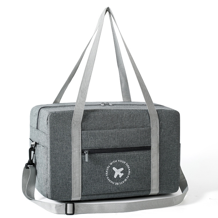 Foldable Travel Bag Shoulder Bag Airplane Suitcase For Camping Hiking, Small Gray, Small Black, Large Gray, Large Black