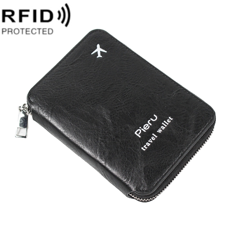 RFID Anti-theft Large Capacity Zipper Passport Bag Multifunctional Travel Document Storage Bag