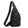 Men Chest Bag Casual Sports Shoulder Crossbody Bag Canvas Backpack, Black, Grey, Dark Blue