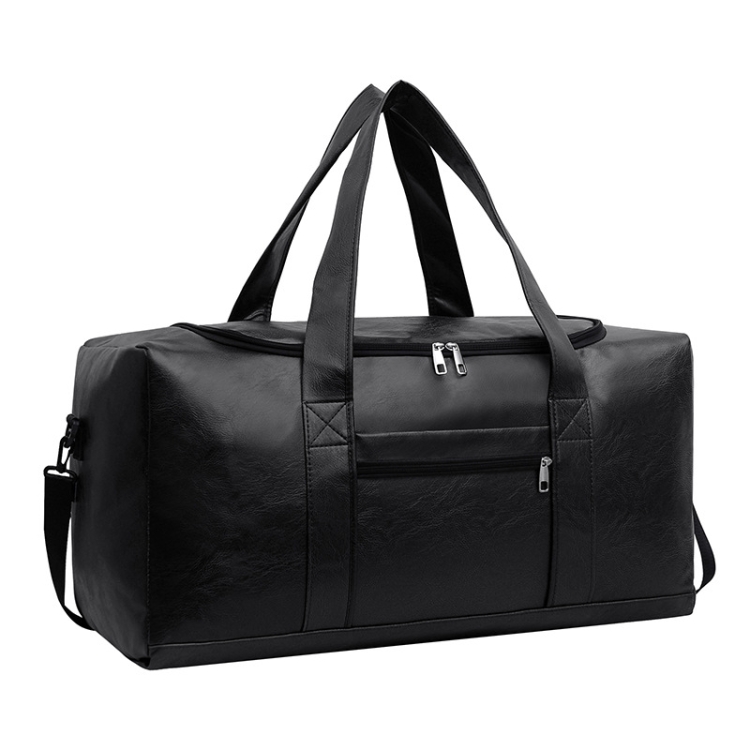 Large-capacity Business Handbag Men's Short Trip Travel Waterproof Leather Luggage Bag, Small Black, Small Brown, Large Black, Large Brown