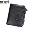 Baellerry D5112 RFID Anti-Theft Multi-Card Slot Buckle Tri-fold Zipper Short Wallet Coin Purse
