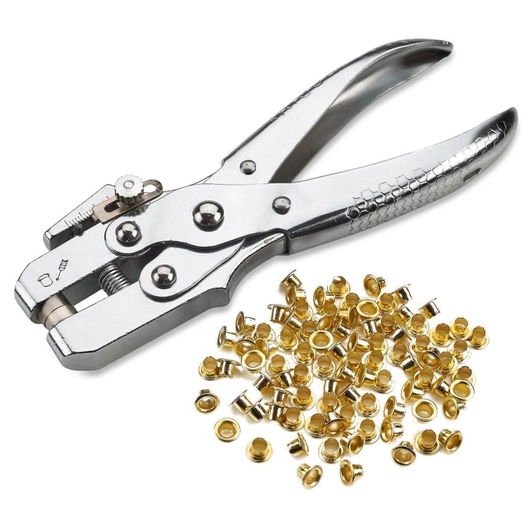 Multifunctional Button Punching Pliers Eyelet Pliers Round Hole Puncher With 100 Buttons