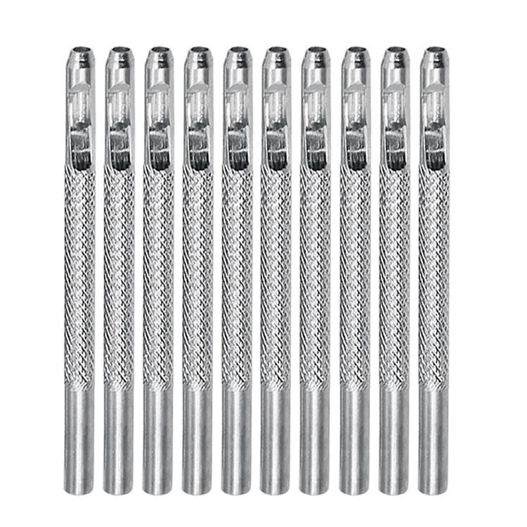 10pcs Belt Punching Round Punch Leather Hollow Punch High Hardness Punching Tool, 2.5mm, 3.0mm, 3.5mm, 4.0mm