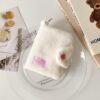 Hisocute Student Plush Pendant Coin Purse Snap Card Case Keychain Earphone Bag