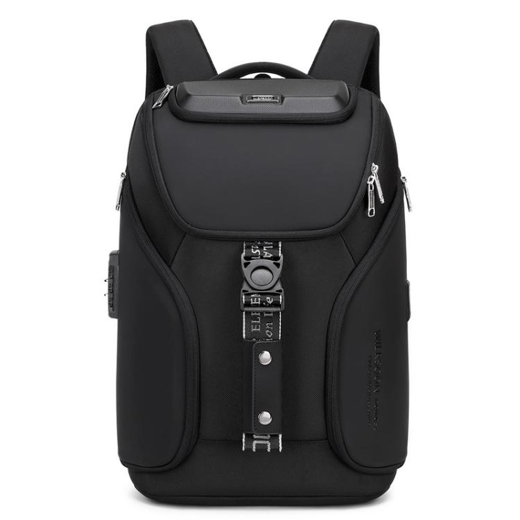 Wiersaam WY68173 Men Waterproof Anti-Theft Business Backpack With Lock & USB Ports, WY68173 Black