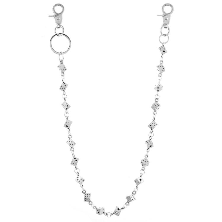Punk Style Alloy Metal Dice Waist Chain For Jeans