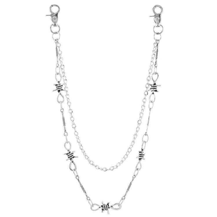 Spiked Chain Belt For Men Women Punk Waist Chain For Rave Concerts, Bold Statement Bag & Pant Chains