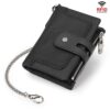 HUMERPAUL BP778 Short Leather Wallet RFID Tri-fold Double Zipper Coin Purse