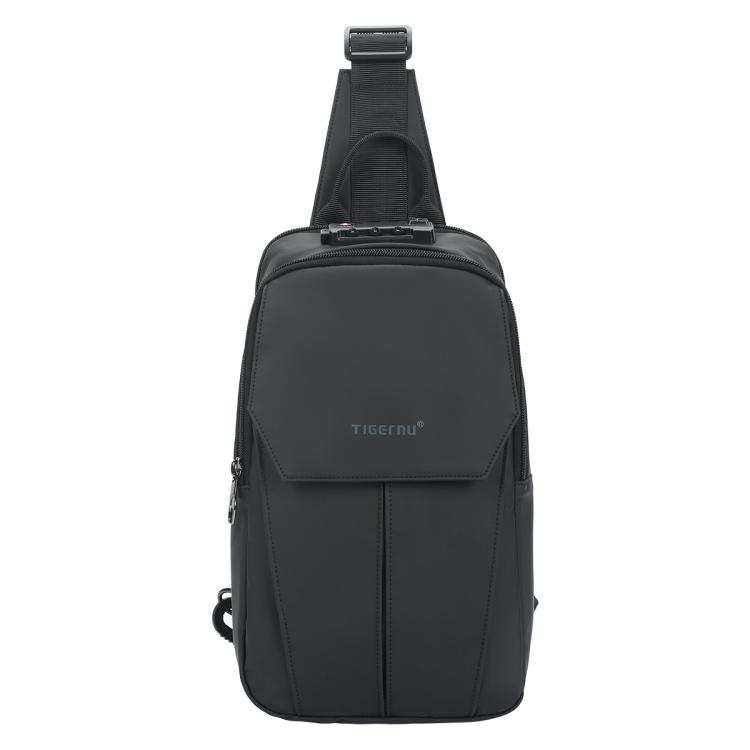 Tigernu Men Large Capacity Chest Bag Anti-Theft Crossbody Shoulder Bag with TSA007 Approved Lock, Tigernu Black