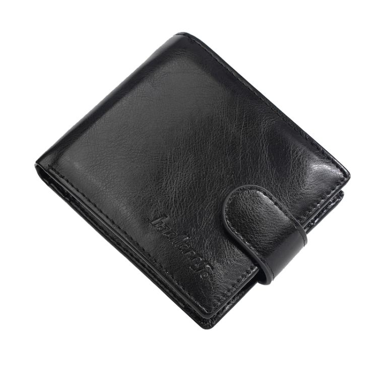 Baellerry D3065 Men Three Fold Short Style Zipper Wallet Snap Closure Multi Card Slot Billfold