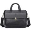 Men Briefcase Casual Retro Leather Handbag Large Capacity Business Laptop Bag