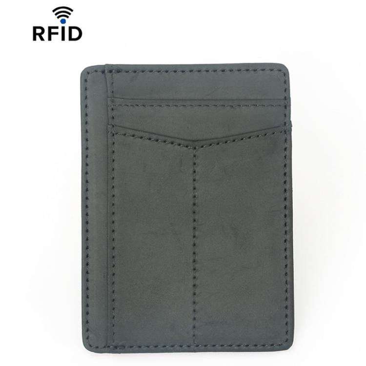 FM-117 RFID Anti-Magnetic Multi-Card Slot Card Wallet Retro ID Card Case