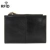 Leather RFID Anti-Scanning Zipper Wallet Ultra-Thin Foldable Anti-Magnetic Card Clip