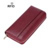 Multifunctional RFID Anti-Theft Long-Style Women Wallet Accordion Leather Multi-Card Slot Clutch