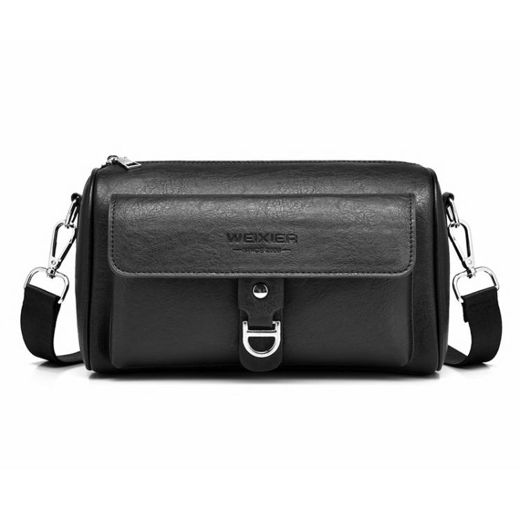 WEIXIER D895 Vintage PU Leather Men Shoulder Bag Large-Capacity Casual Crossbody Bag