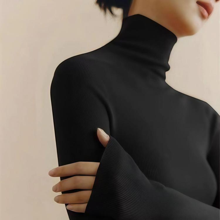 Autumn Winter Versatile Turtleneck Base Slim-fit Knit Sweater, S, M, L, XL