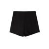 Casual High-Waisted Fitted Suit Shorts Leggings Hot Pants, Black, Fleece-lined Black