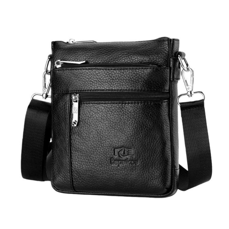 Bapaikce 1160 Men Leather Vertical Messenger Bag Large Capacity Waterproof Crossbody Bag