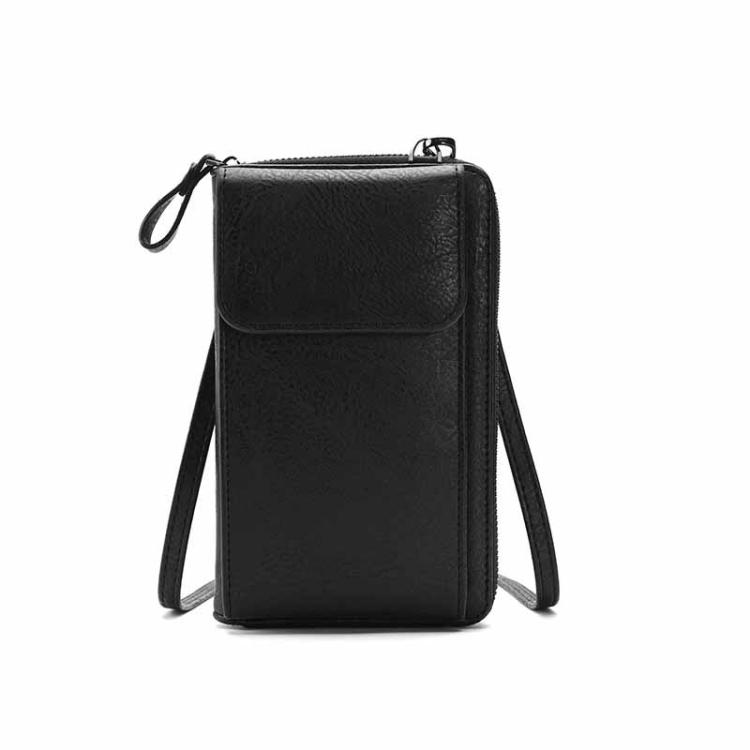 Women Vertical Multi-functional Phone Wallet Shoulder Crossbody Bag with Flip Cover PU Leather Purse
