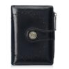 Baellerry N8358 Women Short Wallet Oil-Waxed Leather Hollow Pattern Multi-Card Holder Zippered Coin Pocket