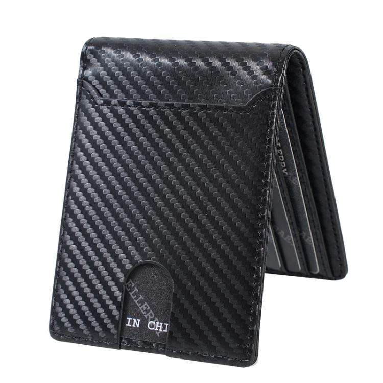 Baellerry D5123 Men Business ID Card Holder Minimalist Carbon Fiber Multi-Card Slot Card Clip