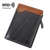 Baellerry D5592 Men Compact Wallet Vintage Waxed Leather RFID Multi-Card Holder
