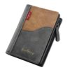 Baellerry D5591 Men Compact Wallet Vintage Contrast-Color Zipper Wallet Coin Card Holder