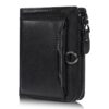 Baellerry D5124 Men Compact Wallet Vintage Waxed Leather Card Holder Multi-Card Compartment Zipper Coin Pocket